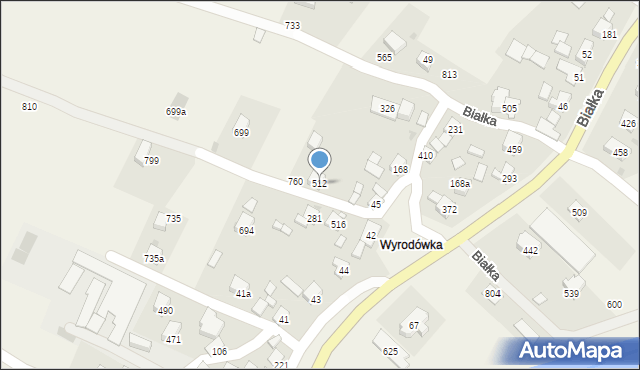 Białka, Białka, 512, mapa Białka