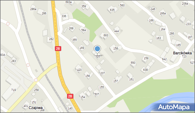 Białka, Białka, 520, mapa Białka