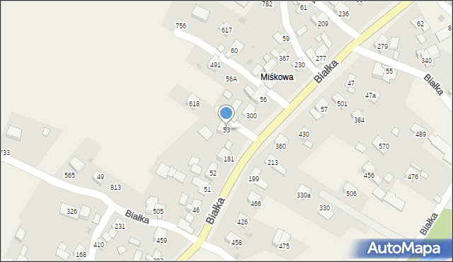 Białka, Białka, 53, mapa Białka