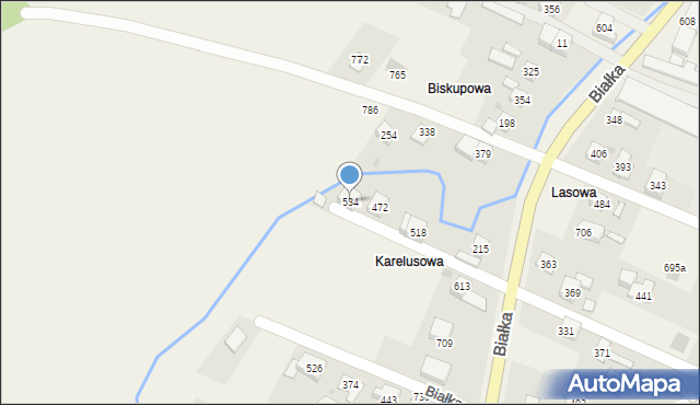 Białka, Białka, 534, mapa Białka