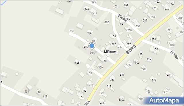 Białka, Białka, 56A, mapa Białka