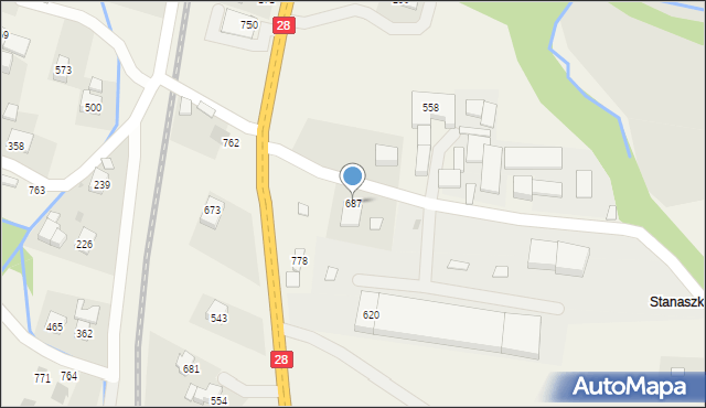 Białka, Białka, 687, mapa Białka