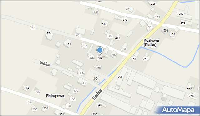 Białka, Białka, 704, mapa Białka