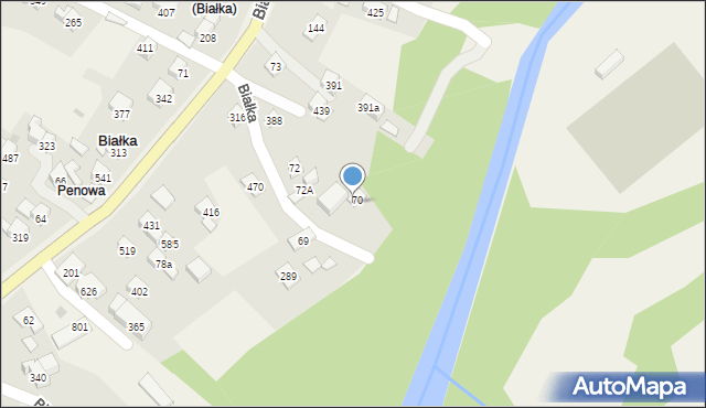 Białka, Białka, 70a, mapa Białka