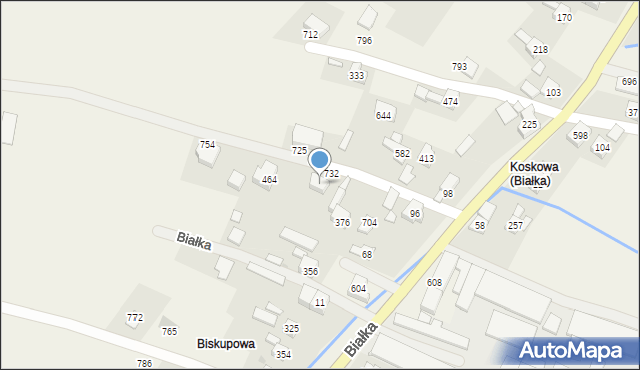 Białka, Białka, 732, mapa Białka