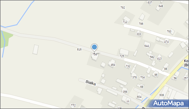 Białka, Białka, 754, mapa Białka