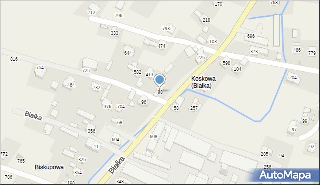 Białka, Białka, 98, mapa Białka