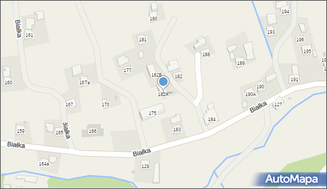 Białka, Białka, 182A, mapa Białka