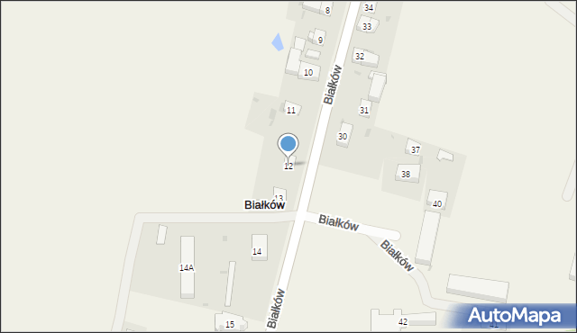 Białków, Białków, 12, mapa Białków