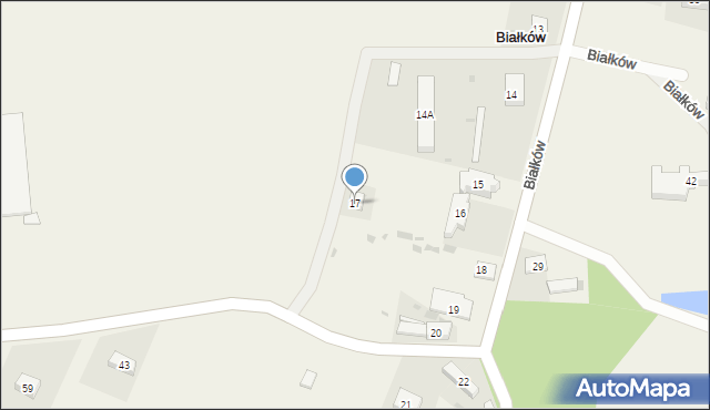Białków, Białków, 17, mapa Białków