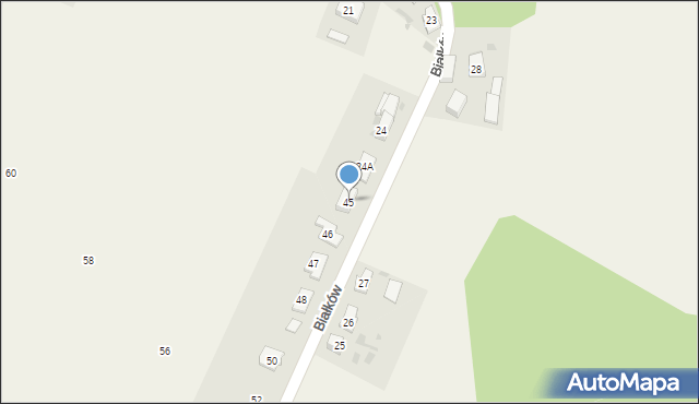 Białków, Białków, 45, mapa Białków