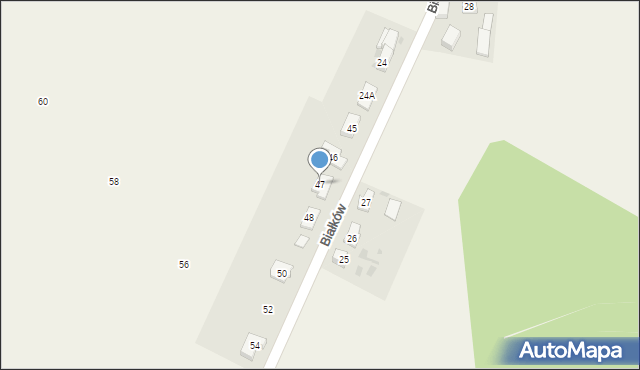 Białków, Białków, 47, mapa Białków