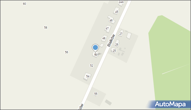 Białków, Białków, 50, mapa Białków