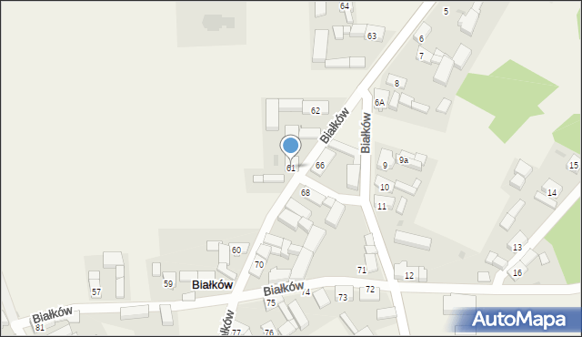 Białków, Białków, 61, mapa Białków