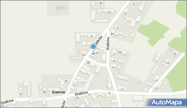 Białków, Białków, 66, mapa Białków