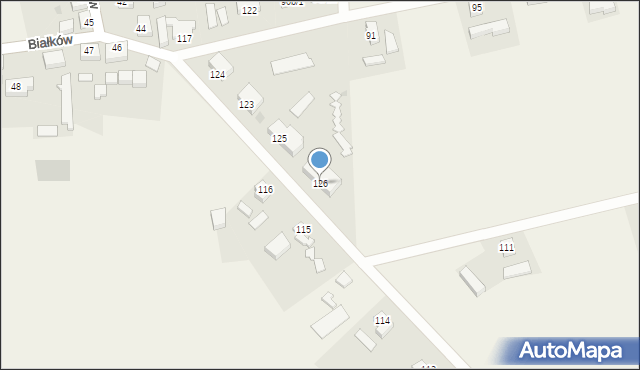 Białków, Białków, 126, mapa Białków