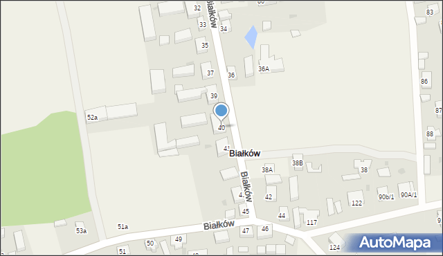 Białków, Białków, 40, mapa Białków