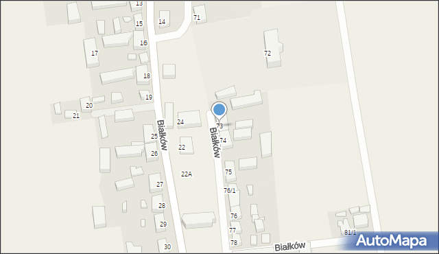 Białków, Białków, 73, mapa Białków