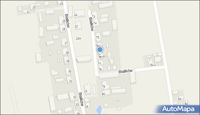 Białków, Białków, 76, mapa Białków