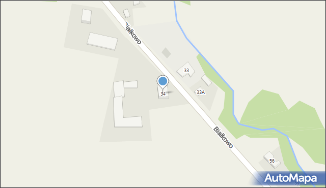 Białkowo, Białkowo, 34, mapa Białkowo