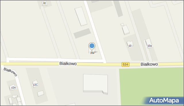 Białkowo, Białkowo, 38a, mapa Białkowo