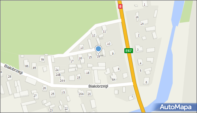 Białobrzegi, Białobrzegi, 14, mapa Białobrzegi