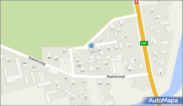 Białobrzegi, Białobrzegi, 17, mapa Białobrzegi