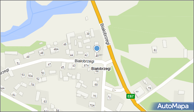 Białobrzegi, Białobrzegi, 40, mapa Białobrzegi