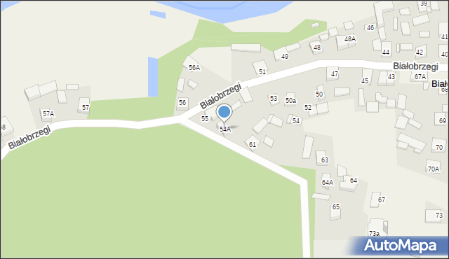 Białobrzegi, Białobrzegi, 54A, mapa Białobrzegi