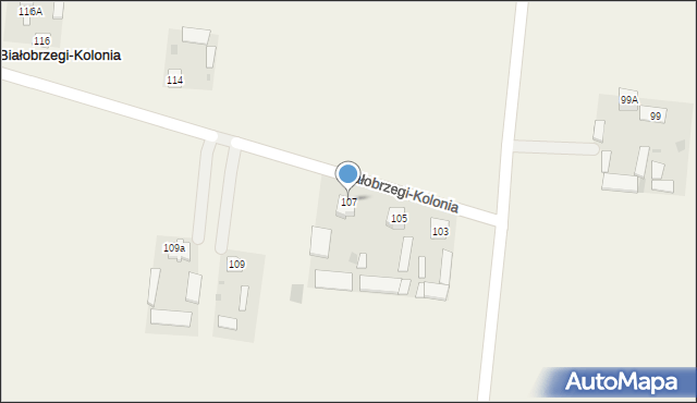 Białobrzegi, Białobrzegi, 107, mapa Białobrzegi