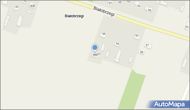 Białobrzegi, Białobrzegi, 66A, mapa Białobrzegi