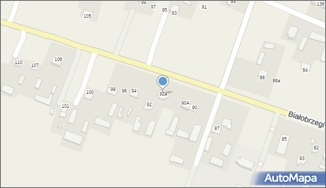 Białobrzegi, Białobrzegi, 92a, mapa Białobrzegi