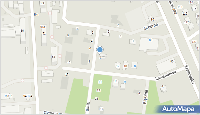 Białobrzegi, Biała, 7, mapa Białobrzegi