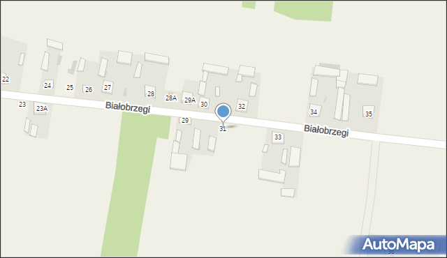 Białobrzegi, Białobrzegi, 31, mapa Białobrzegi