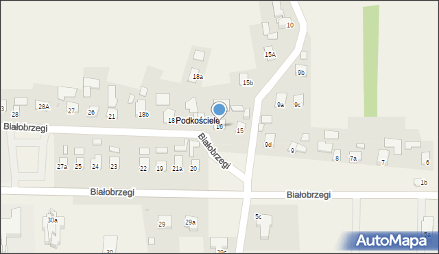 Białobrzegi, Białobrzegi, 16, mapa Białobrzegi