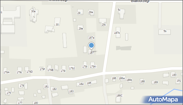 Białobrzegi, Białobrzegi, 187, mapa Białobrzegi