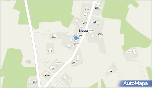 Białobrzegi, Białobrzegi, 407, mapa Białobrzegi