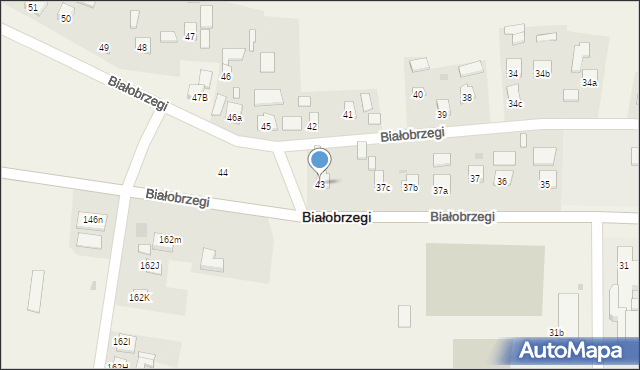 Białobrzegi, Białobrzegi, 43, mapa Białobrzegi