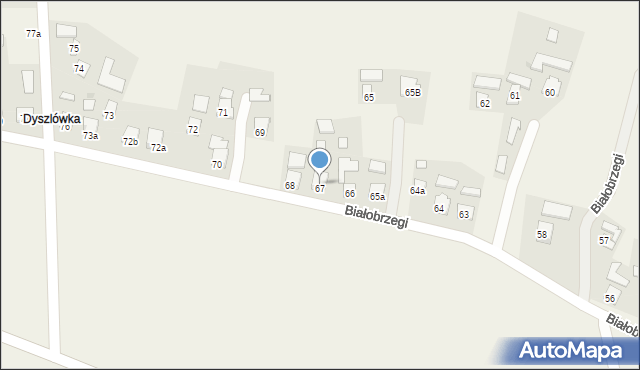 Białobrzegi, Białobrzegi, 67a, mapa Białobrzegi