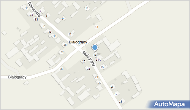 Białogrądy, Białogrądy, 14, mapa Białogrądy