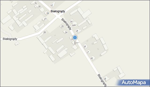 Białogrądy, Białogrądy, 22, mapa Białogrądy