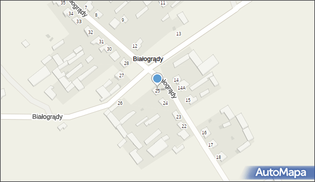 Białogrądy, Białogrądy, 25, mapa Białogrądy