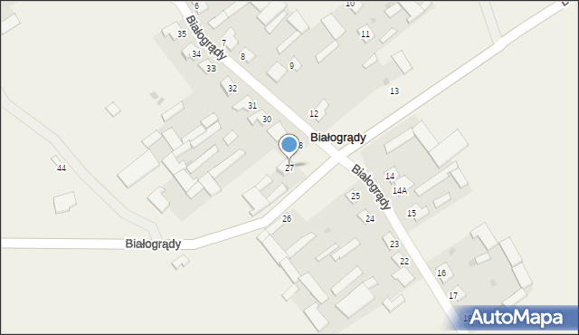Białogrądy, Białogrądy, 27, mapa Białogrądy