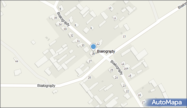 Białogrądy, Białogrądy, 28, mapa Białogrądy