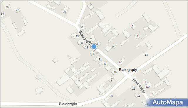 Białogrądy, Białogrądy, 32, mapa Białogrądy
