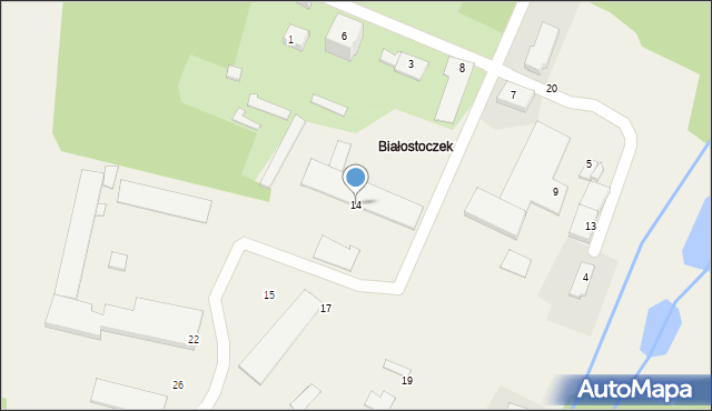 Białostoczek, Białostoczek, 14, mapa Białostoczek