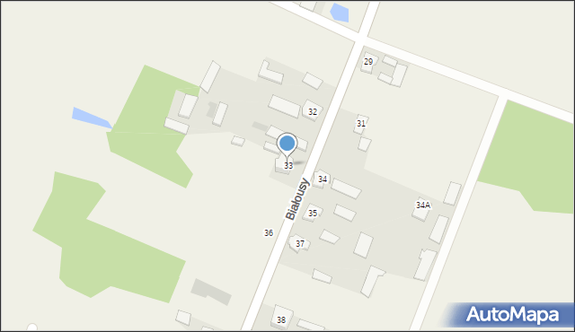 Białousy, Białousy, 33, mapa Białousy