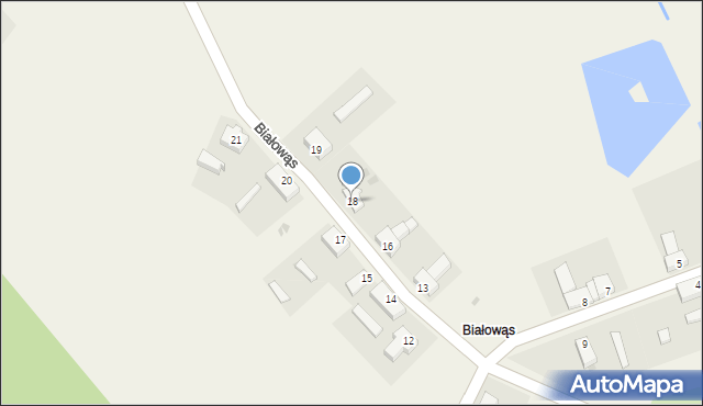 Białowąs, Białowąs, 18, mapa Białowąs