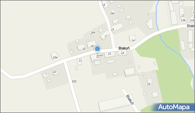 Białuń, Białuń, 22, mapa Białuń