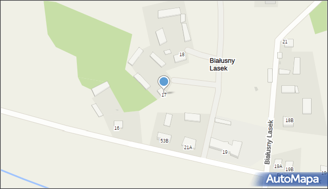 Białusny Lasek, Białusny Lasek, 17, mapa Białusny Lasek
